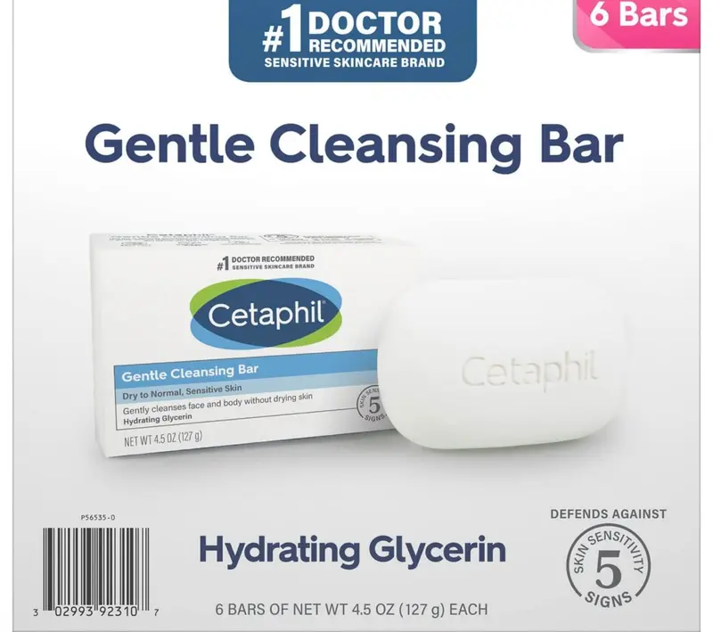Cetaphil Barre Nettoyante Douce pour Peau Sèche/Sensible — 4,5 oz, Lot de 12