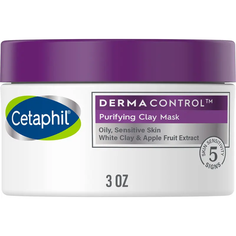 Cetaphil Purifiant Argile Dermacontrol – Masque Visage Argile pour Peau Grasse et Sensible, 3 oz