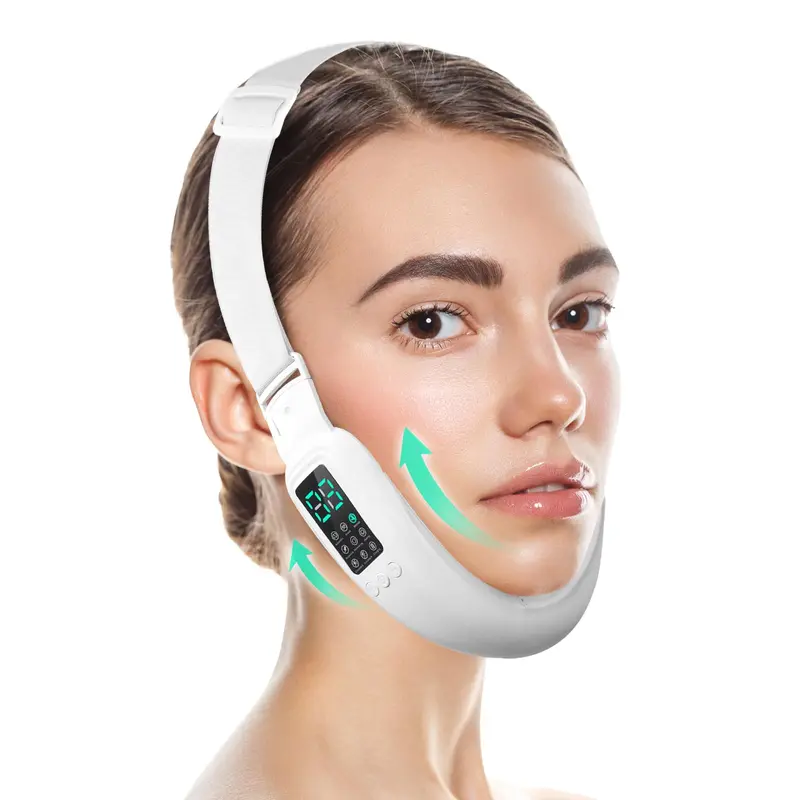 Ceymodir Appareil Intelligent Double Menton et Visage en V - 8 Modes & 15 Intensités pour Femme