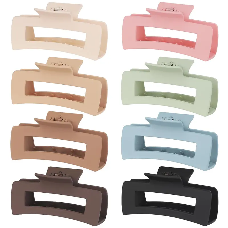 CHANDAT Clips Cheveux Rectangle Grand – 4,1 pouces, Lot de 8, Antidérapants pour Cheveux Épais