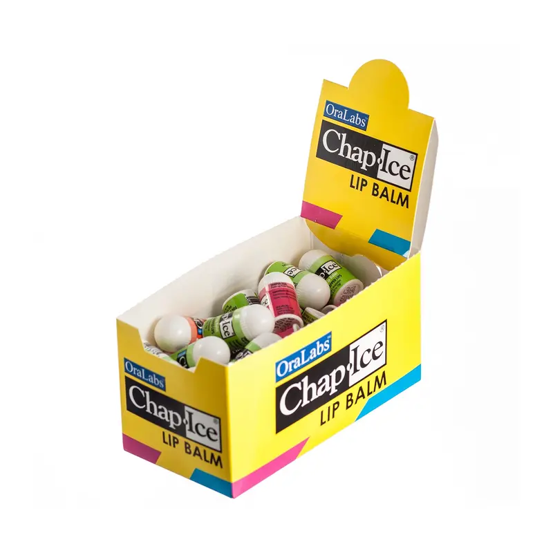 CHAP-ICE Chap-Ice® | Baume a levres mini en presentoir de poche – 50 sticks – Cerise, Orange citron, Kiwi lime