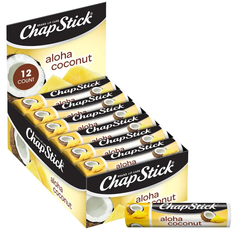 ChapStick Baume Lèvres Aloha Coconut – Lot de 12, Hydratant Tropical 0,15 oz
