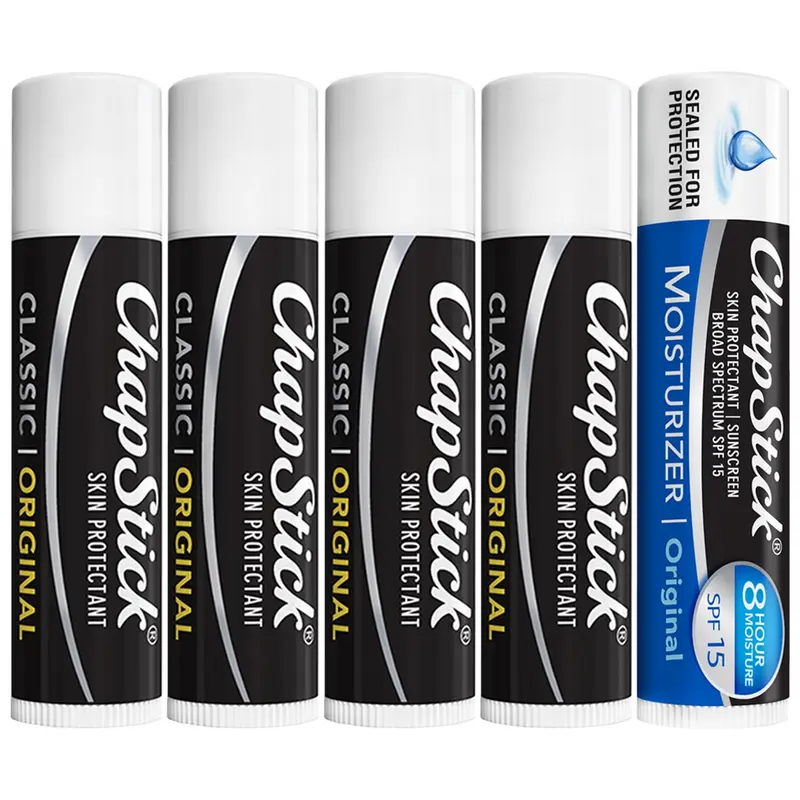 ChapStick Original Baume Lèvres – Lot 5 Pièces (4x Baume Original + Hydratant 2-en-1 SPF15)