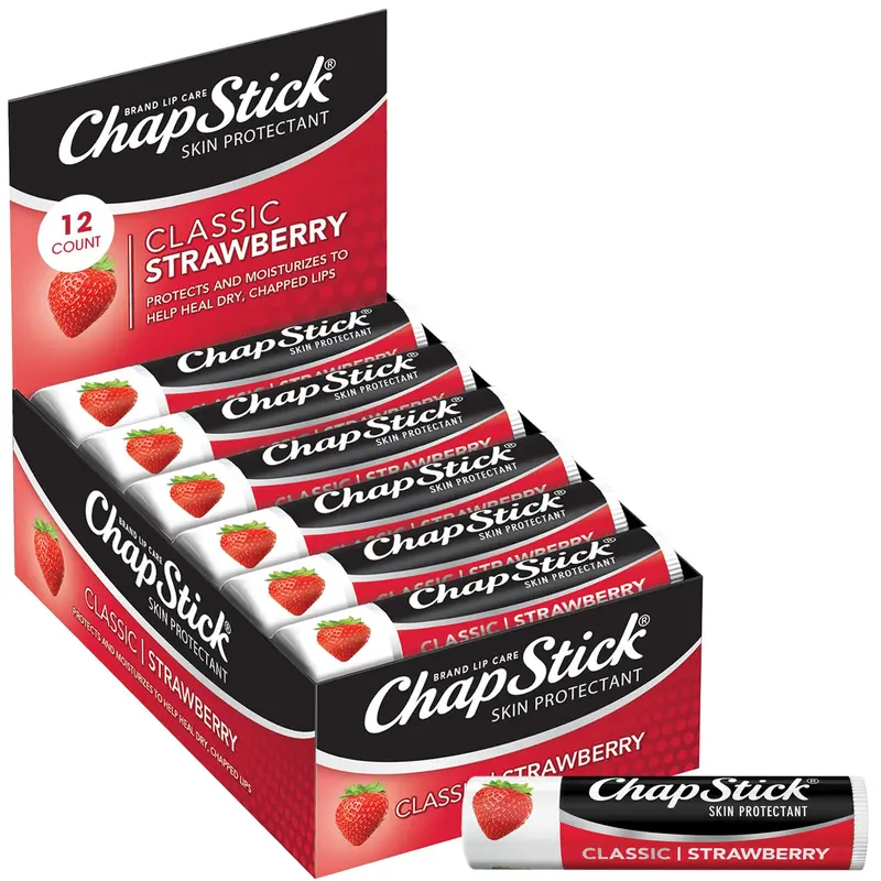 ChapStick Soin Lèvres Classique Fraise – Lot de 12, Saveur Fruité