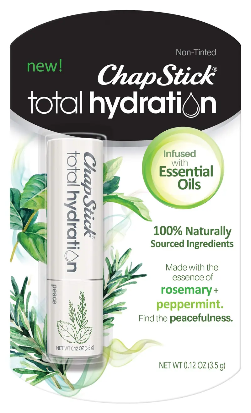 ChapStick Total Hydration Paix — Baume à lèvres en tube, romarin et menthe poivrée | 0,12 oz