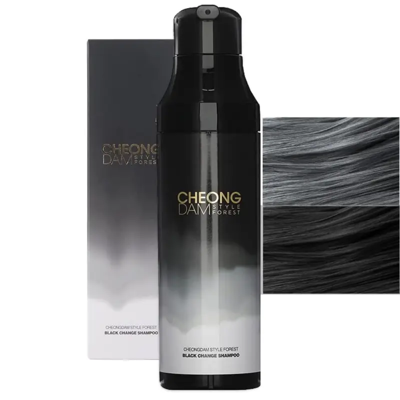 Cheongdam Style Shampoing changement couleur Forêt Noire – Couverture gris, 200 ml, sans sulfates, peptides et hyaluronique