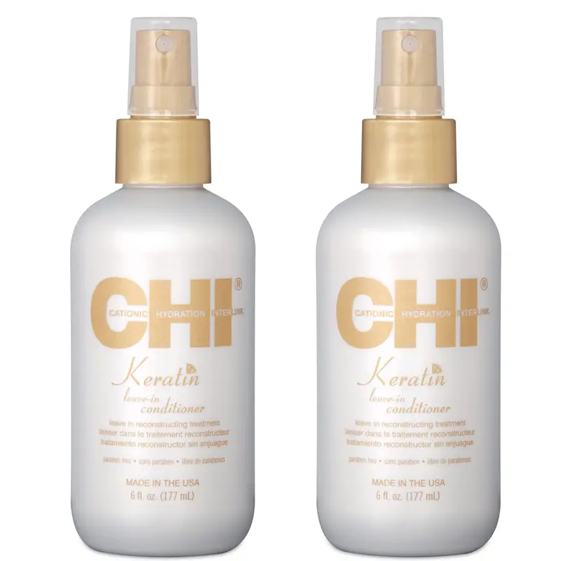 CHI Kératine Soin Capillaire Sans Rinçage – Blanc, 355 ml, Pack de 2