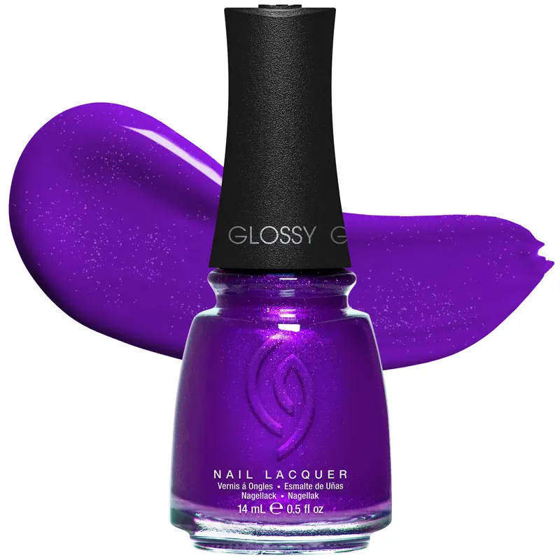 China Glaze Coconut Kiss – Vernis Violet Profond, Séchage Rapide, Finition Nacrée, 0,5 oz