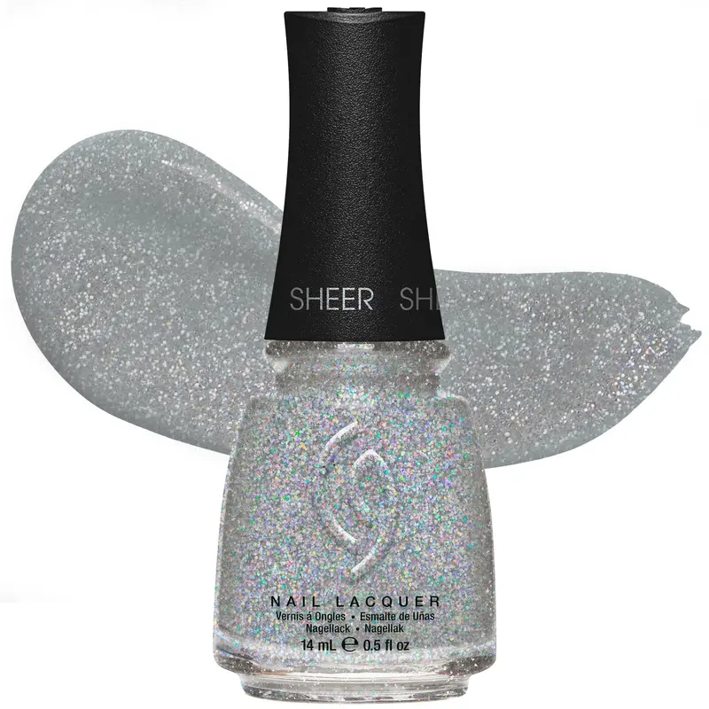 China Glaze Fairy Dust – Vernis à ongles argenté à paillettes fines, séchage rapide, durable, 0,5 fl oz