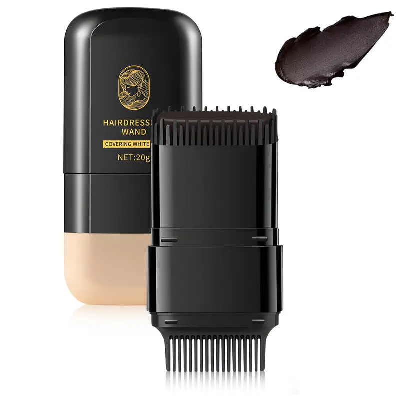 Chinosuo Stylo Colorant Cheveux 2-en-1 et Peigne — Retouche Racines Rapide, Imperméable et Résistant à la Transpiration