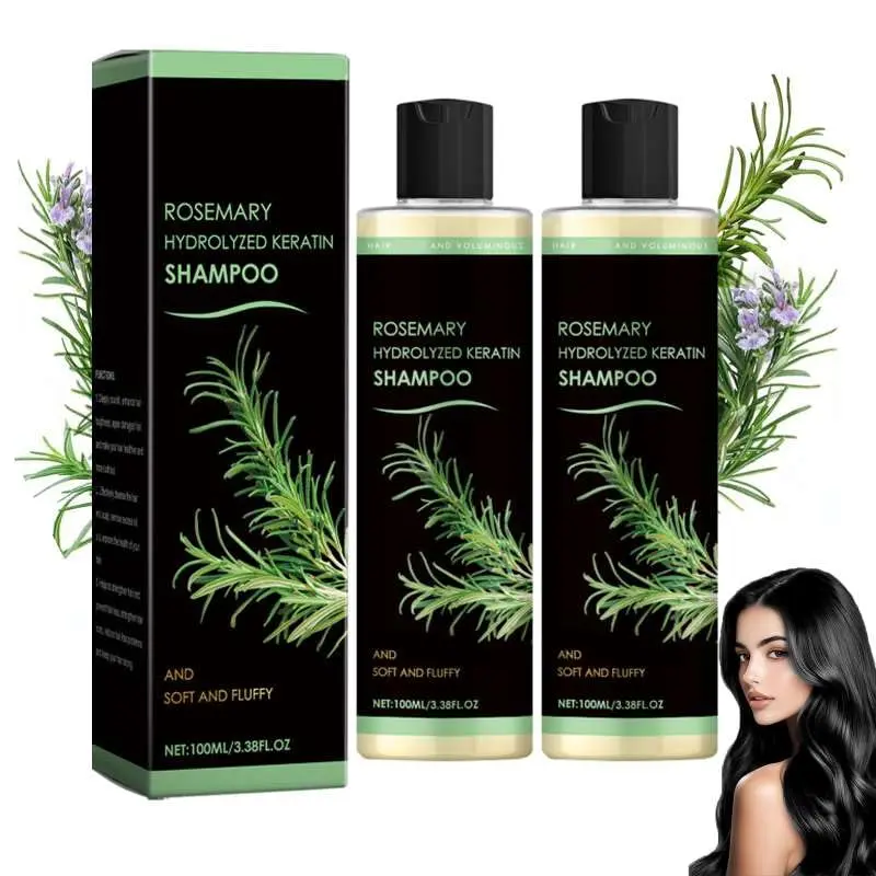 ChLNDalin Shampoing Romarin & Kératine Hydrolysée – Nourrit et Régénère les Cheveux Clairsemés (Pack de 2)