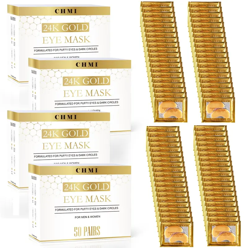 CHMI Patchs Yeux Or 24K (200 Paires) – Anti-Poches, Cernes et Rides – Soin Collagène