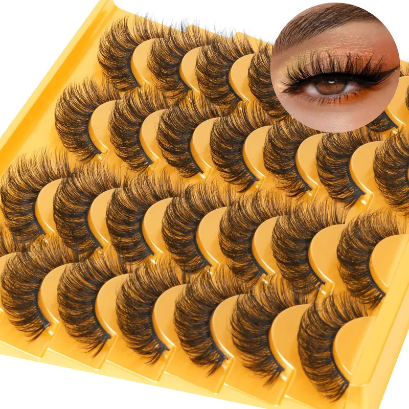 Cils Faux Naturels Wispy Mink 15 mm – Regard Chat 3D, 14 Paires par TNFVLONEINS