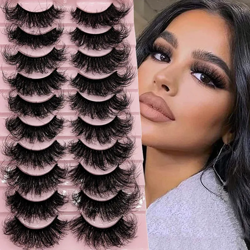 Cils Mink TIKILEY – Effet 3D, Courbure D, Wispy, 20–25 mm, Regard Cat Eye