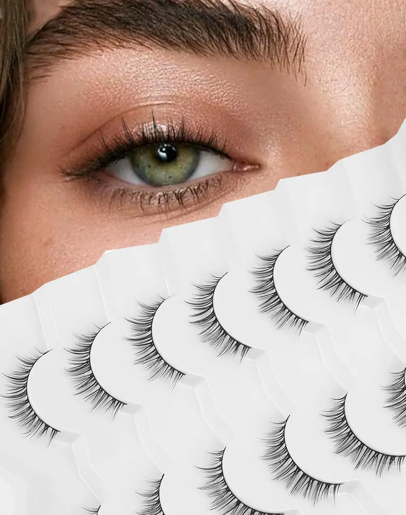 Cils naturels Ukrizi – Faux cils fins et effet plume pour un regard naturel (K17)