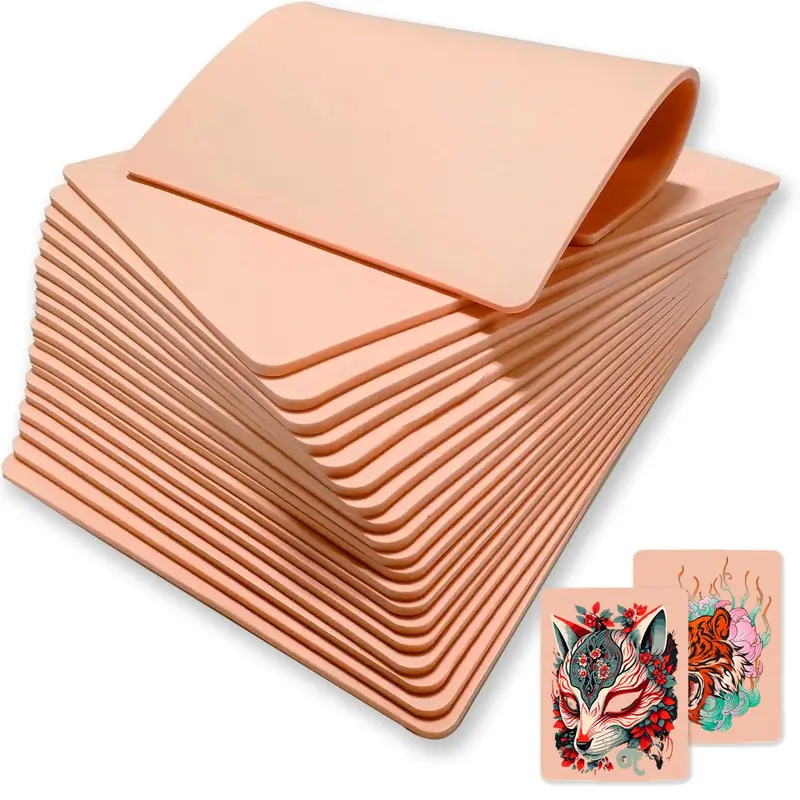 CINRA – Peaux Pratiques 3 mm pour Tatouage (20 pièces) – Double Face, Silicone Flexible