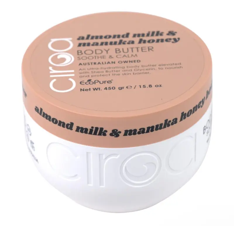 Ciroa Beurre corporel lait d’amande & miel Manuka – Soin hydratant 15,8 oz