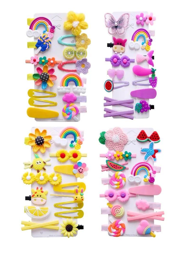 CISMARK – Ensemble de 56 barrettes arc-en-ciel pour enfants