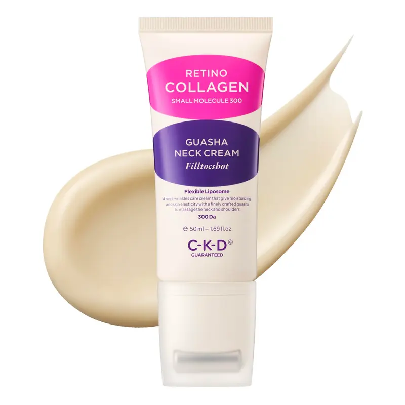 CKD Guaranteed Gua Sha Neck Cream – Soin cou anti-âge avec rouleau massage, 50 ml