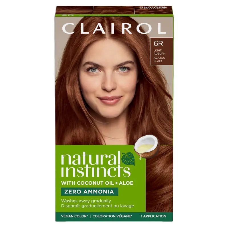 Clairol Natural Instincts – Demi-Permanent 6R Auburn Clair, Kit Coloration