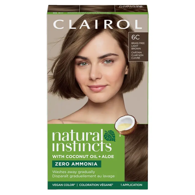 Clairol Natural Instincts Demi-Permanent Coloration 6C Brun Clair – Pack de 1 | Sans Ammoniaque
