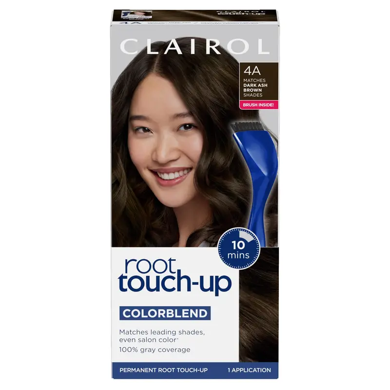 Clairol Root Touch-Up par Nice'n Easy – Coloration Permanente des Racines 4A Châtain Foncé Cendré, Pack Unique