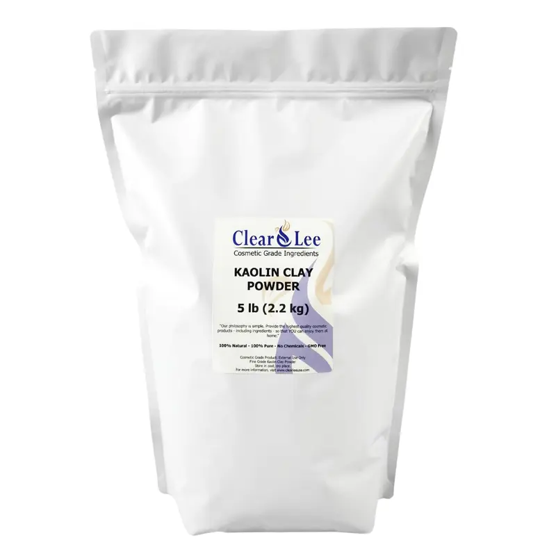 ClearLee Poudre Kaolin Blanche – 100% Pure et Naturelle | Détox Peau & Soins DIY (2,27 kg)