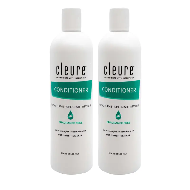 Cleure Conditionneur Hydratant Sans Fragrance — Hypoallergénique, Sans SLS et Sans Parabènes, Inodore (12 oz, Lot de 2)