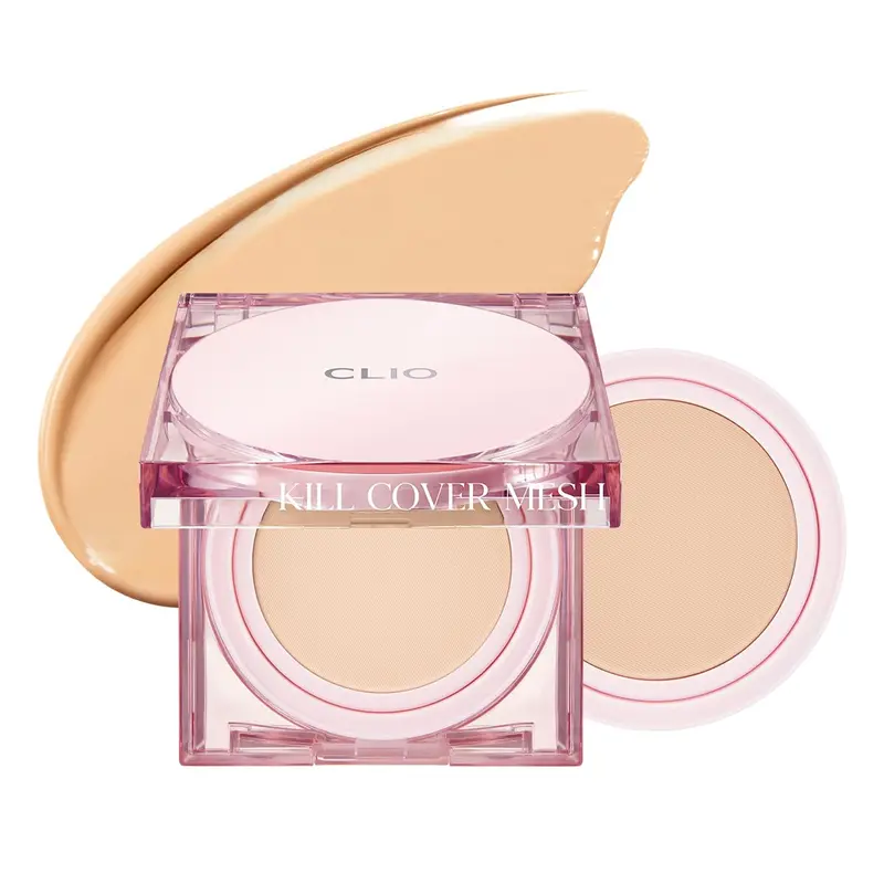 CLIO PROFESSIONAL Kill Cover Mesh Glow Cushion – Recharge Incluse, 24W SAND, Teint Glass Skin et tenue longue légère
