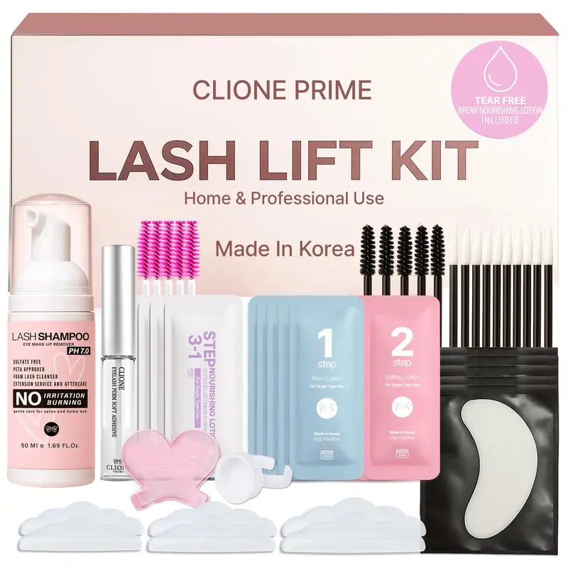 CLIONE PRIME – Kit Lash Lift Coréen pour Cils et Sourcils, Laminage et Perm
