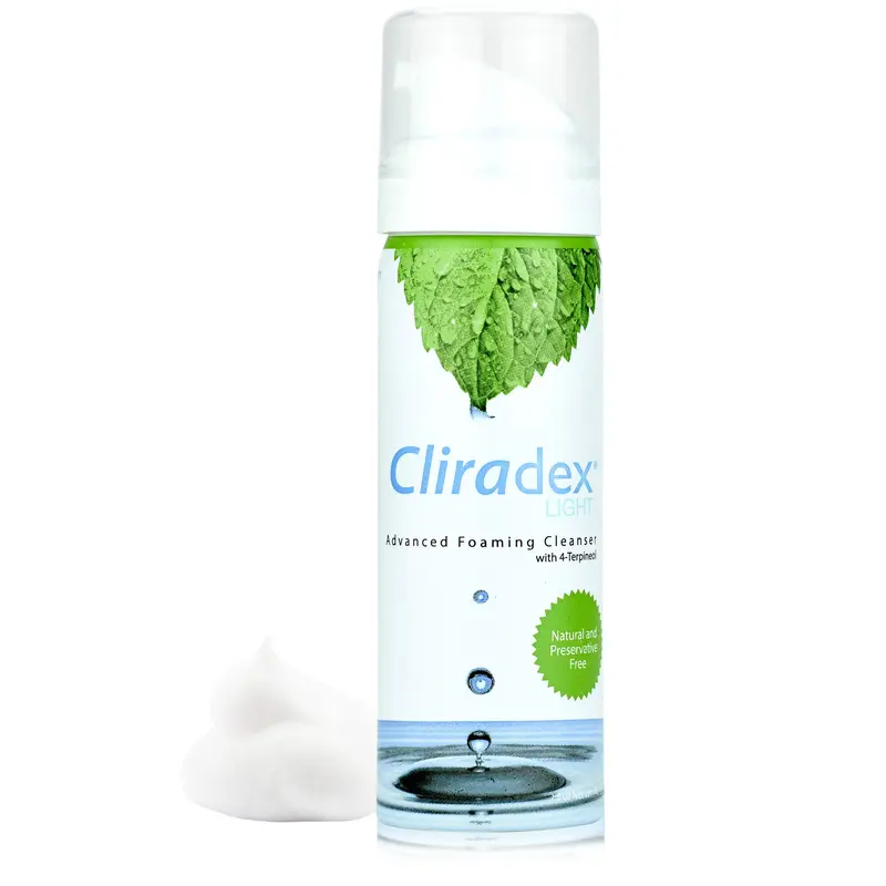 Cliradex Foam — Nettoyage doux des paupières et conditionnement des cils | 1,5 oz | Formule 4-Terpineol