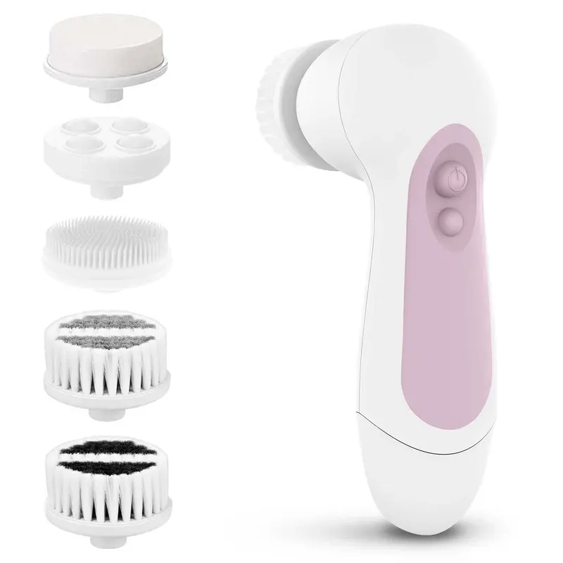 CLSEVXY Brosse Nettoyante Visage Électrique Étanche avec 5 Têtes Exfoliantes