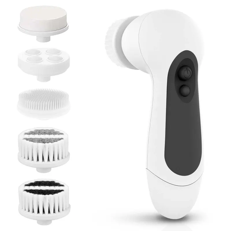 CLSEVXY – Ensemble Nettoyage Visage Rotatif Étanche avec 5 Têtes Exfoliantes