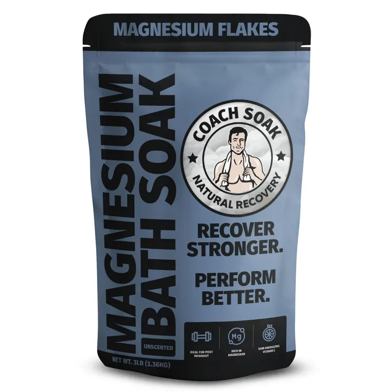 Coach Soak Bain de récupération non parfumé – Magnésium pur et Sels Mer Morte, 1,36 kg