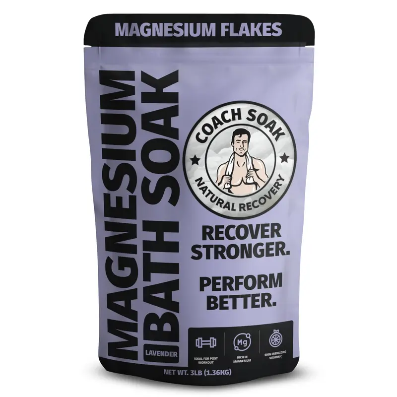 Coach Soak Recovery – Bain relaxant au magnésium et sel de mer, lavande, 1,36 kg