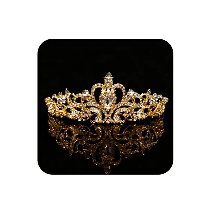 COCIDE Couronne Tiare Or et Cristaux – Accessoire Mariage et Événement