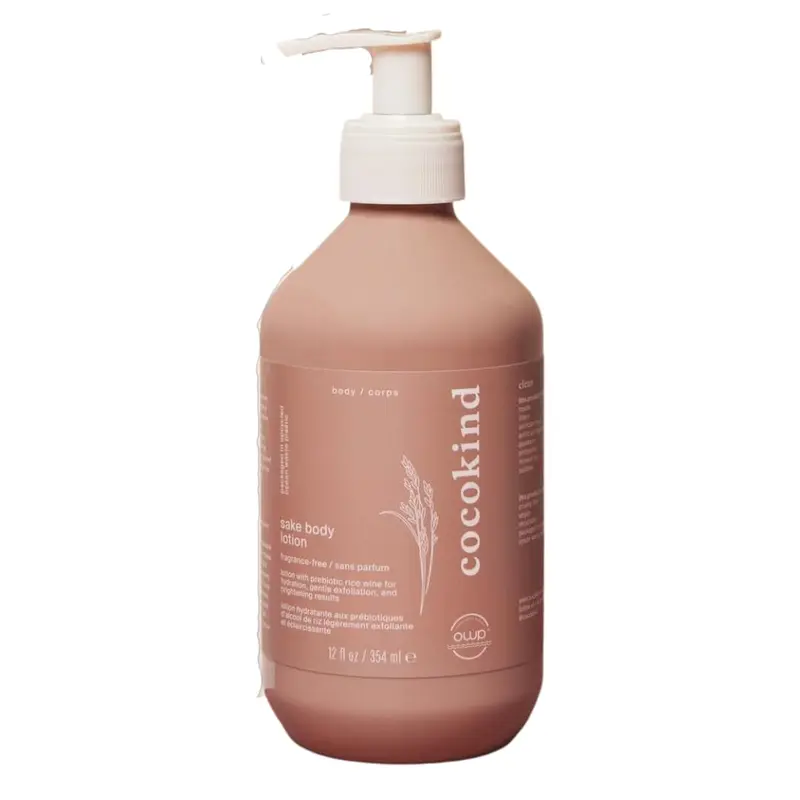 Cocokind Sake Body Lotion – Hydratation légère, exfoliation douce sans parfum | 355 ml