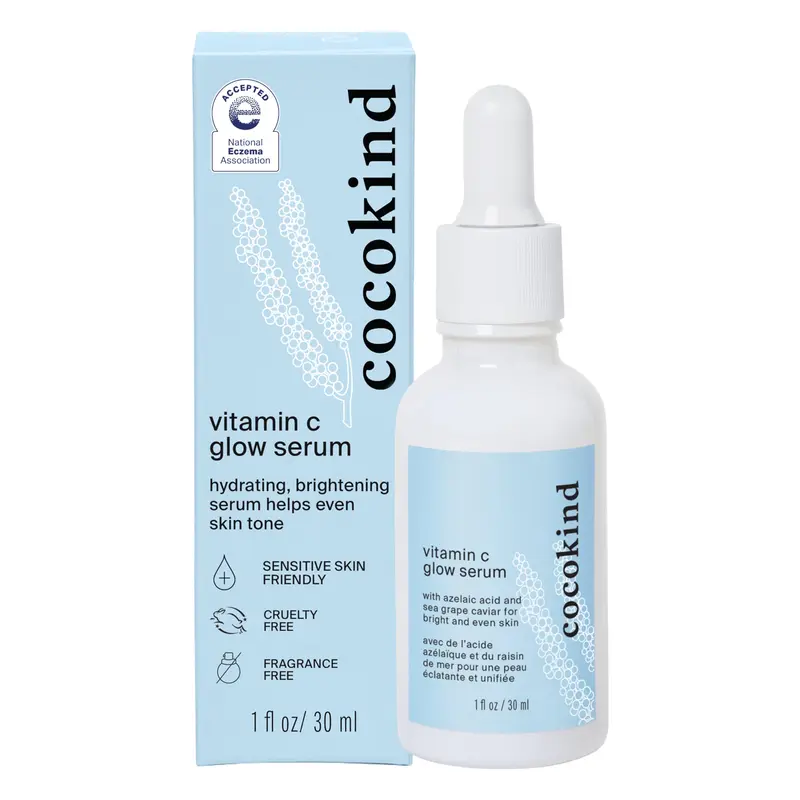 Cocokind Sérum Glow Vitamine C avec Acide Azélaïque et Caviar Sea Grape – Éclat et Teint Uniforme, 30 ml