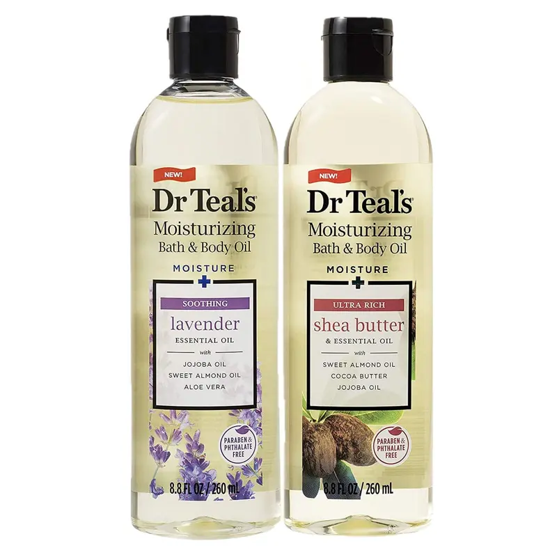 Coffret Dr Teal's Huiles Bain & Corps – Lavande Apaisante et Karité Ultra Hydratant – Hydratation et Détente à Domicile
