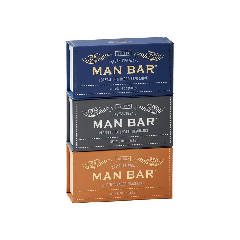 Coffret Homme San Francisco Soap Company – 3 pièces avec Coastal Driftwood, Peppered Patchouli et Spiced Tobacco