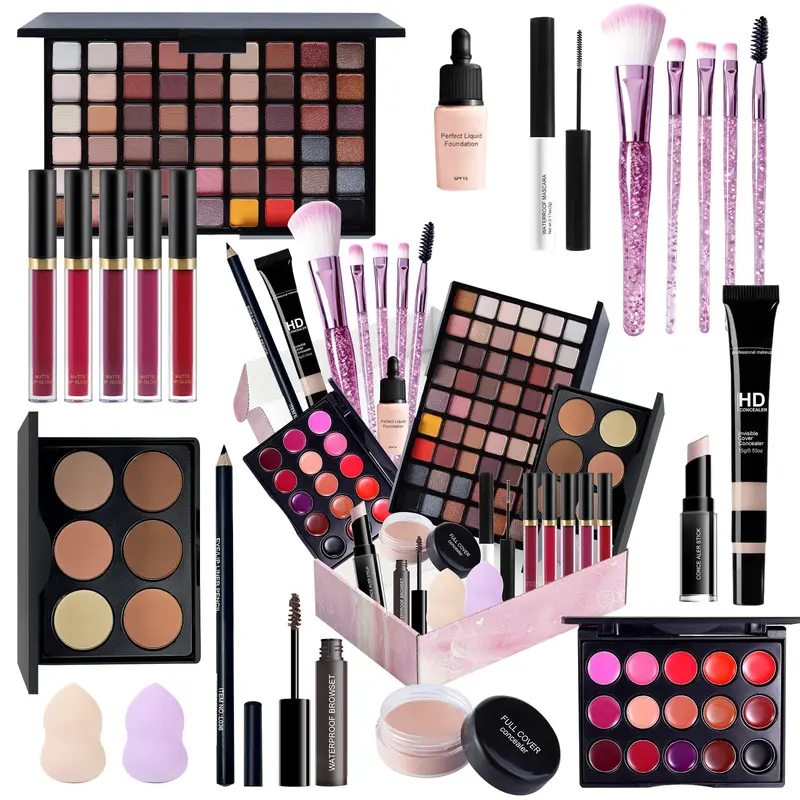 Coffret Maquillage Complet Fynqwor – Idéal Saint-Valentin, Cadeau pour Femmes, Ados et Débutantes