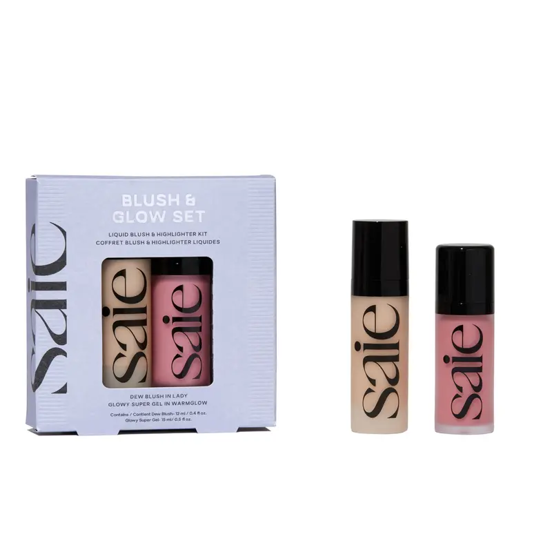Coffret Saie Blush & Glow – Dew Blush Lady et Glowy Super Gel Warmglow – Maquillage Vegan