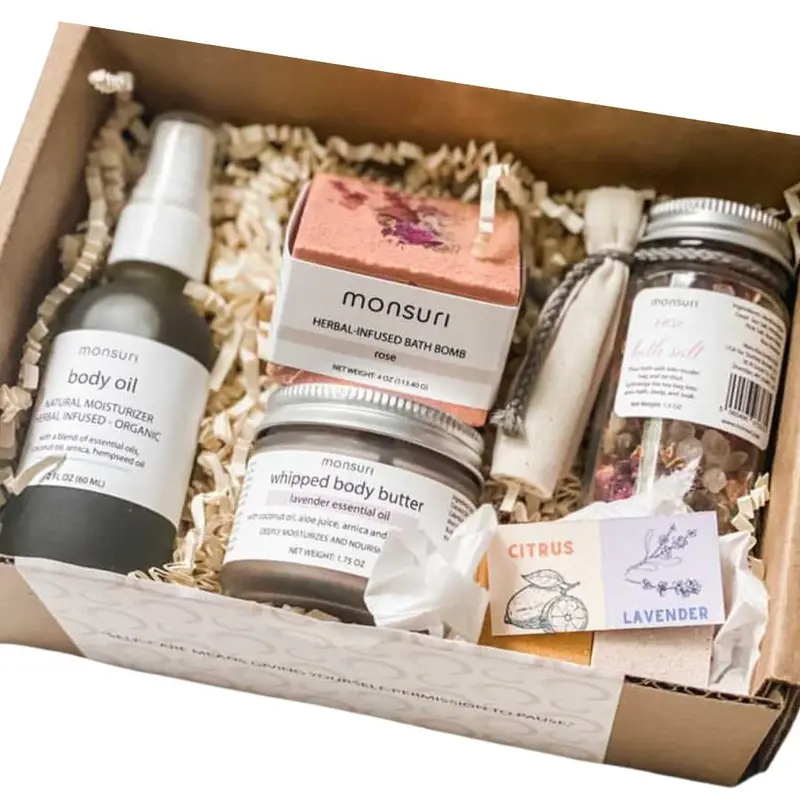 Coffret Soin pour Maman – Kit Spa à Domicile Monsuri, Accessoires de Bain et Soins Naturels