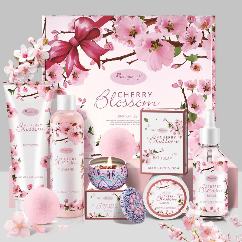 Coffret Spa BBlove Fleur de Cerisier Japonais – 7 Pièces Bain et Corps