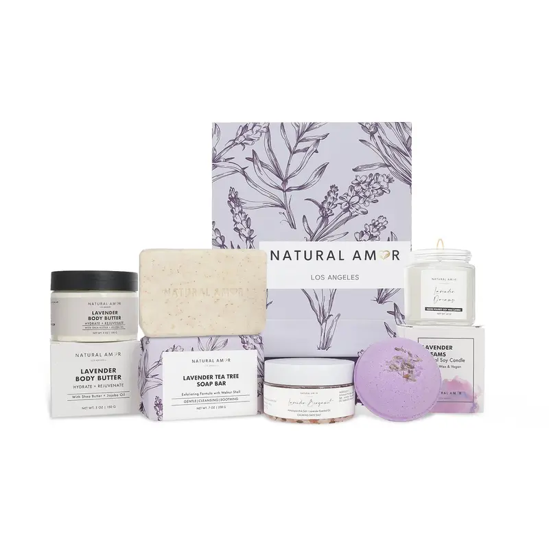 Coffret Spa Lavande NATURAL AMOR LOS ANGELES – Ensemble 5 pièces