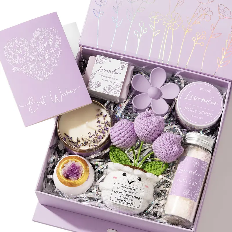 Coffret Spa MAYICIVO – Lavande Relaxante, Cadeau Bien-Être pour Femmes