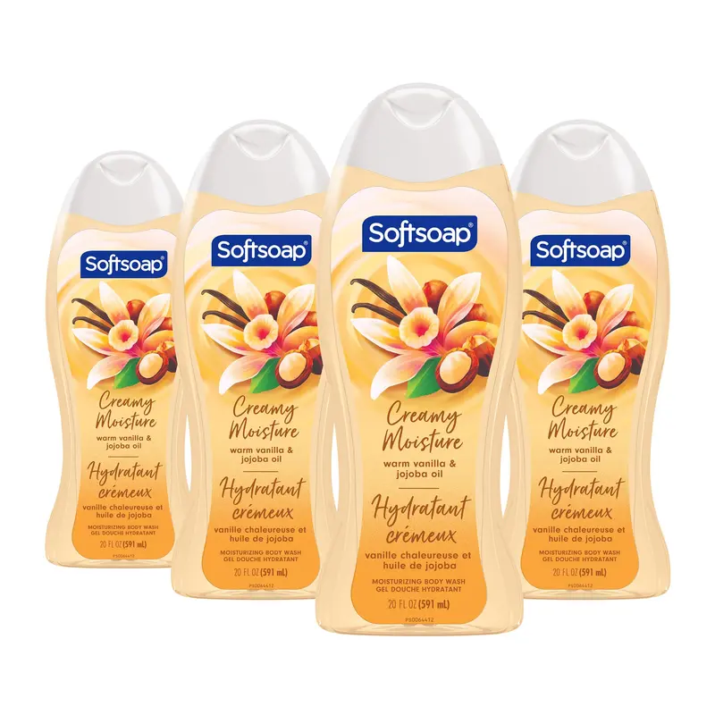 Colgate Softsoap Gel Douche Hydratant Vanille et Jojoba – 591 ml, lot de 4