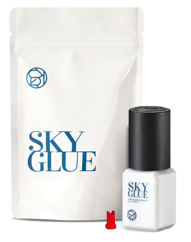 Colle Sky D pour extensions de cils – Noir professionnel 5 ml, Séchage rapide 3-4 s, Rétention 4-6 semaines