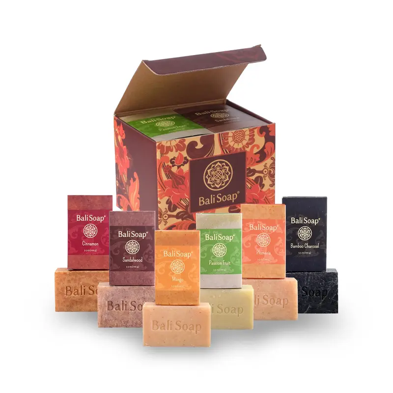 Collection Bali Soap Tropical Paradise – Coffret de 6 Savons Artisanaux Végan | Arômes Exotiques et Floraux