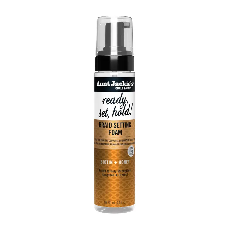 Collection Braid + Twist d'Aunt Jackie's – Mousse Fixation Forte pour Tresses et Twists, 250 ml